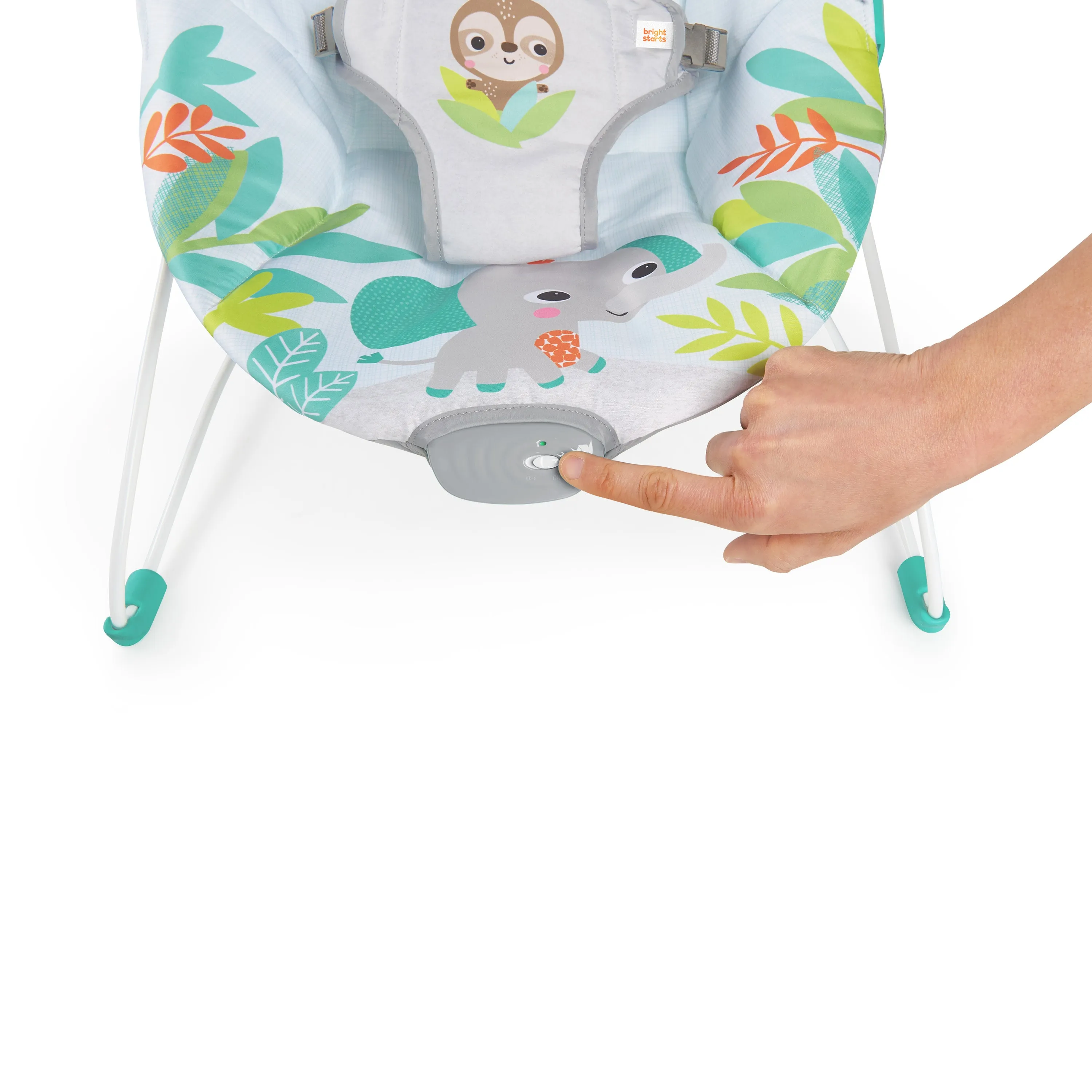 Bright Starts Rainforest Vibes Vibrating Bouncer with Toy Bar