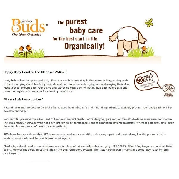 Buds Happy Baby Head to Toe Cleaner  250ml