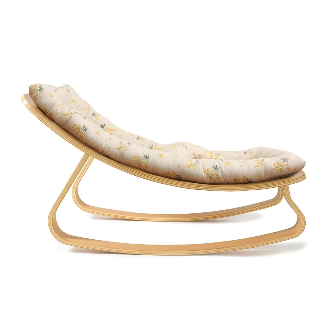 Charlie Crane Levo Rocker in  Beech with Mimosa Cushion
