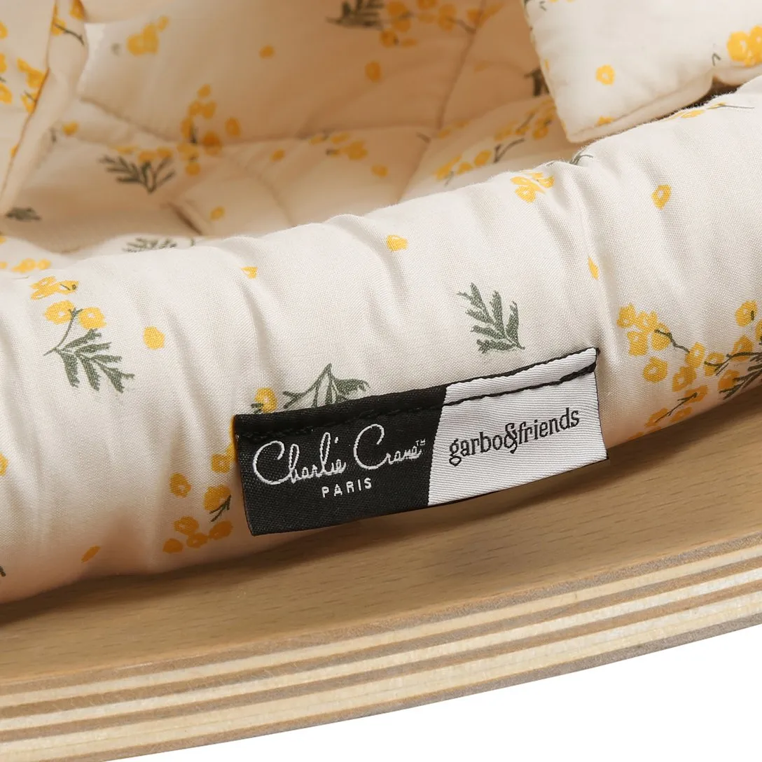 Charlie Crane Levo Rocker in  Beech with Mimosa Cushion
