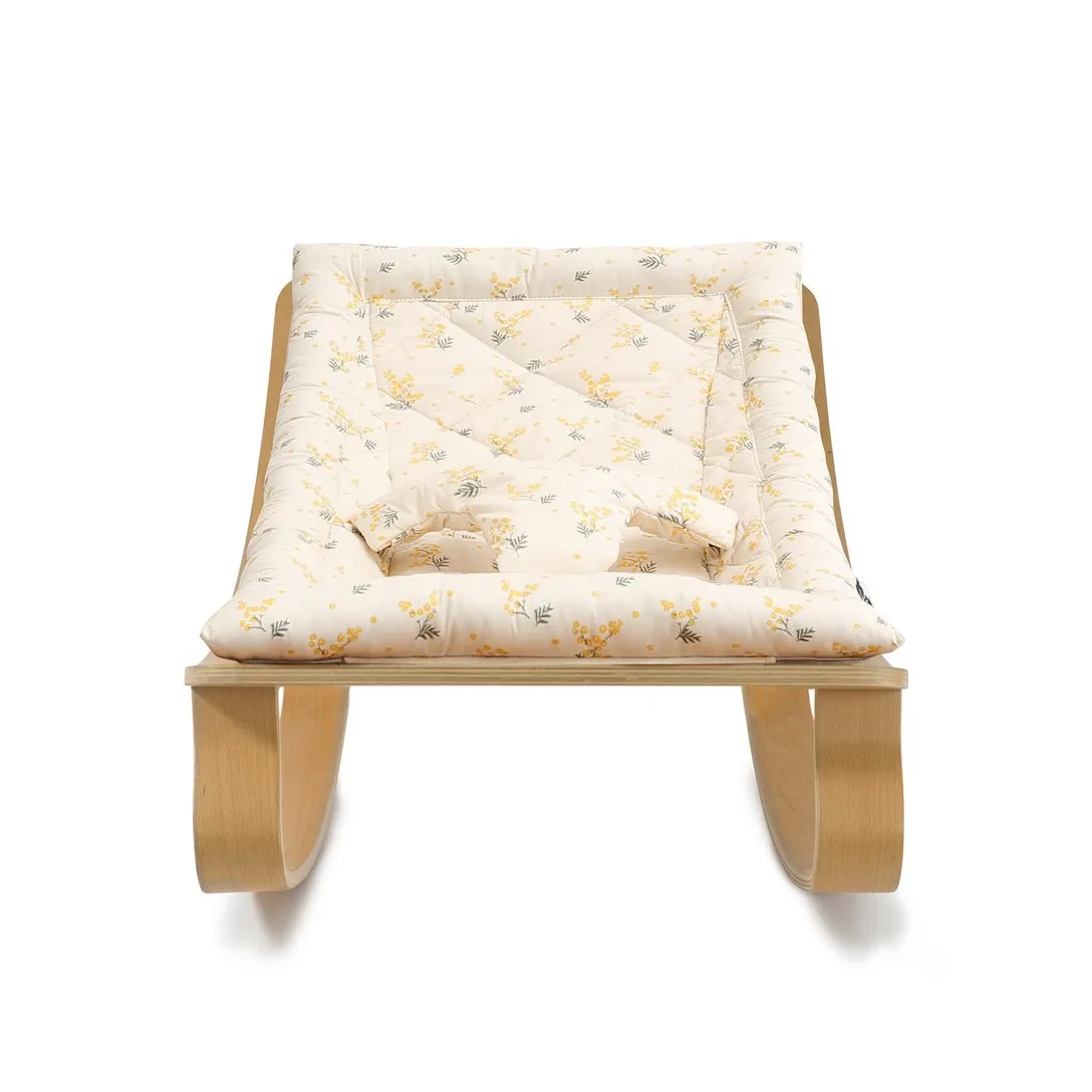 Charlie Crane Levo Rocker in  Beech with Mimosa Cushion