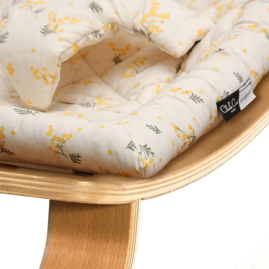Charlie Crane Levo Rocker in  Beech with Mimosa Cushion