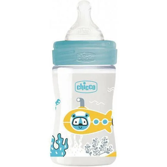 Chicco Well Being Colors Bottle 150ml Slow Flow Rate 0 Months and Over
