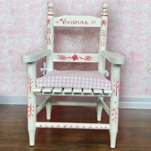 Child's Chair - Pink with Flowers