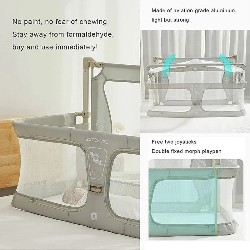 Compact 2-in-1 Baby Cot - Cozy Bedside Sleep Solution