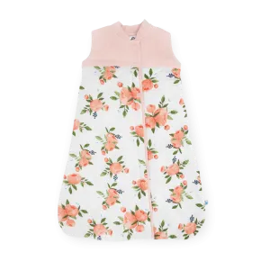 Cotton Muslin Quilted Sleep Bag - Watercolor Roses