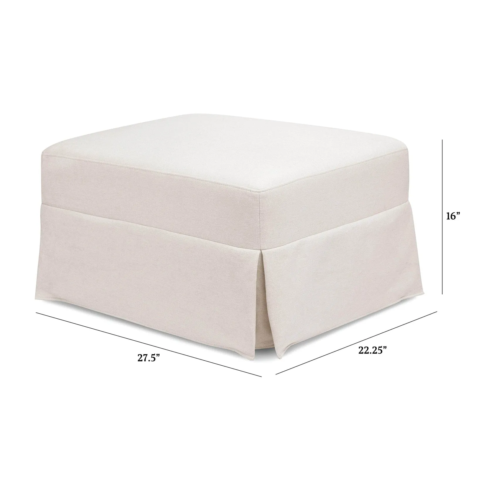 Crawford Gliding Ottoman - Performance Cream Eco-Weave