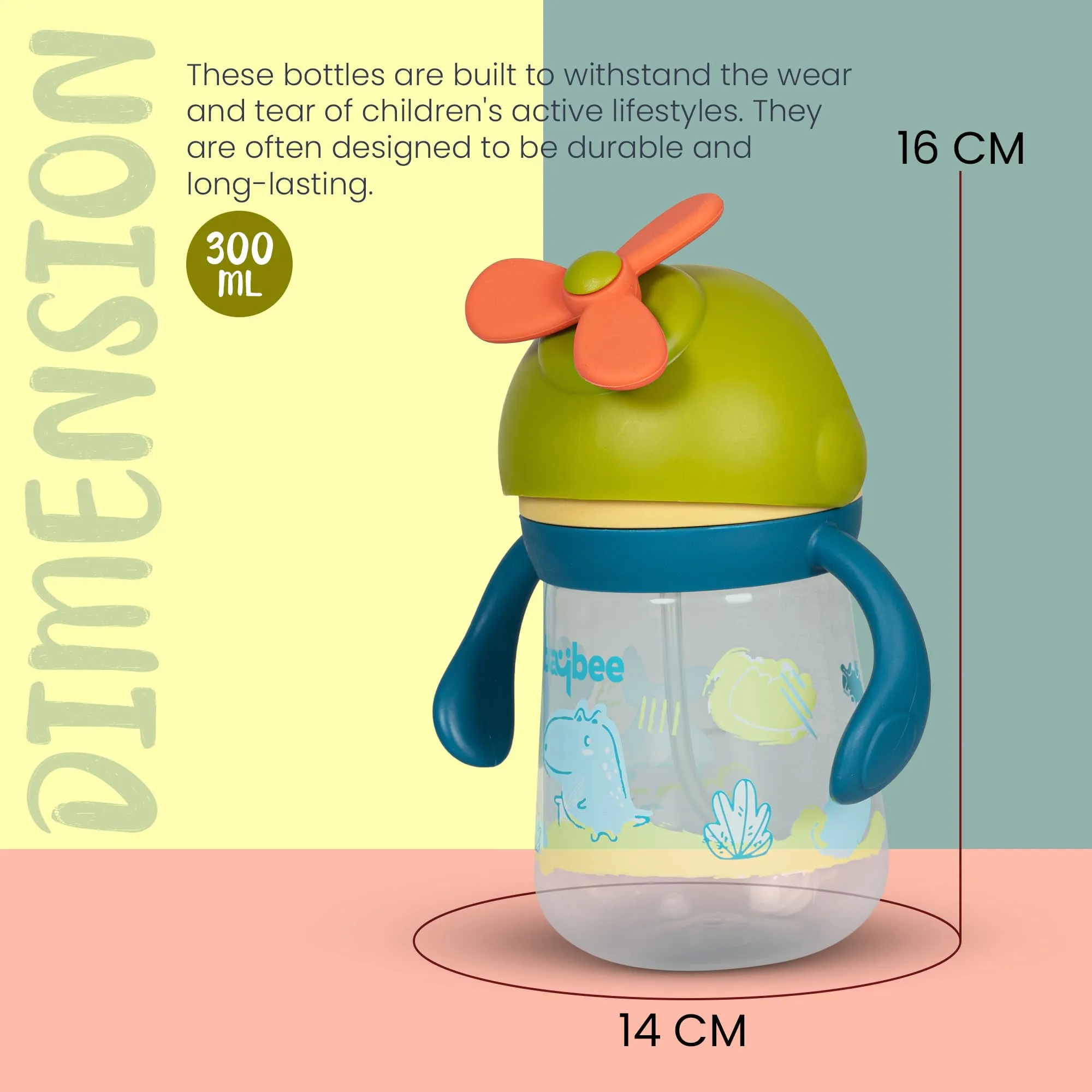 Daffodil Baby Sipper Water Bottle for Kids - 330 ml