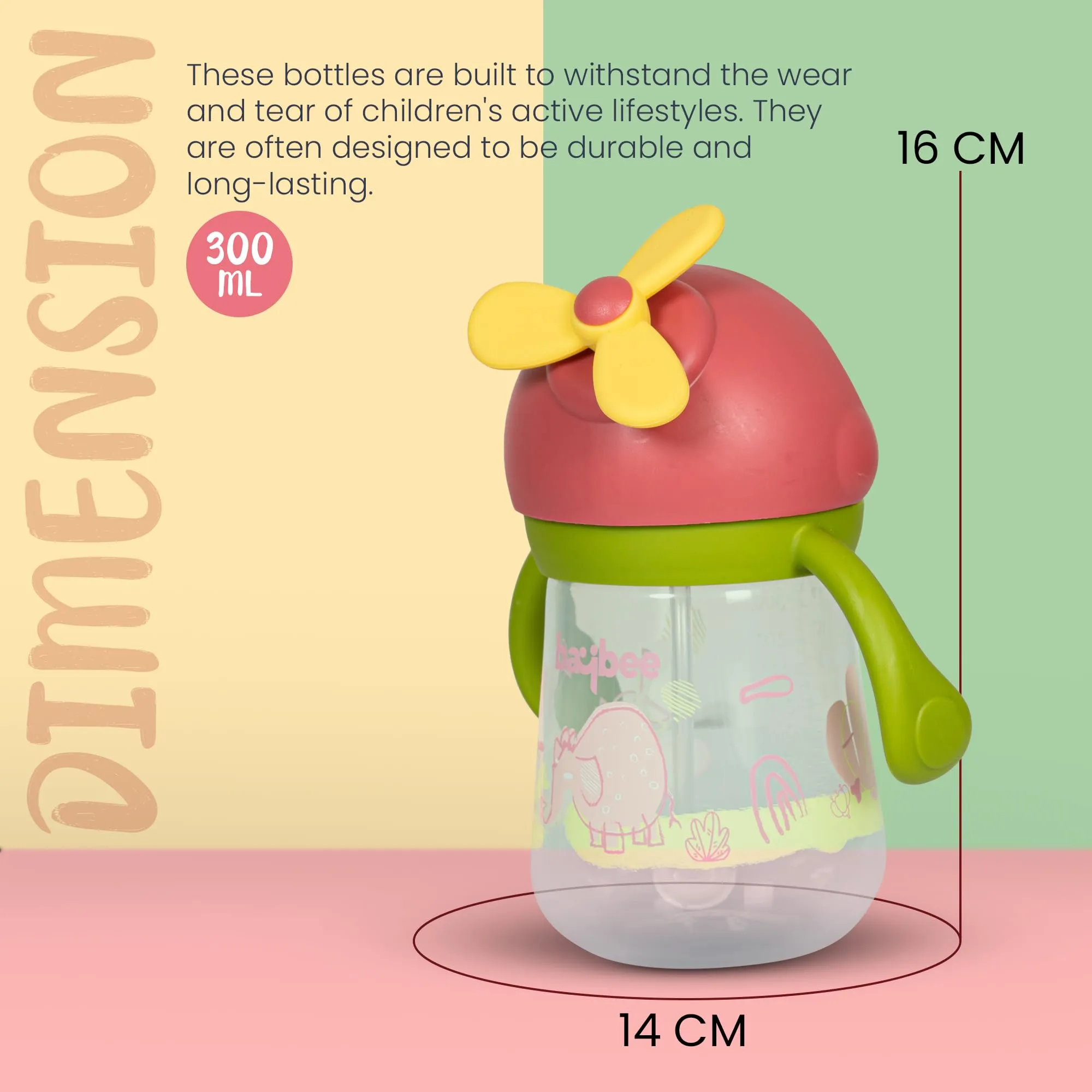 Daffodil Baby Sipper Water Bottle for Kids - 330 ml