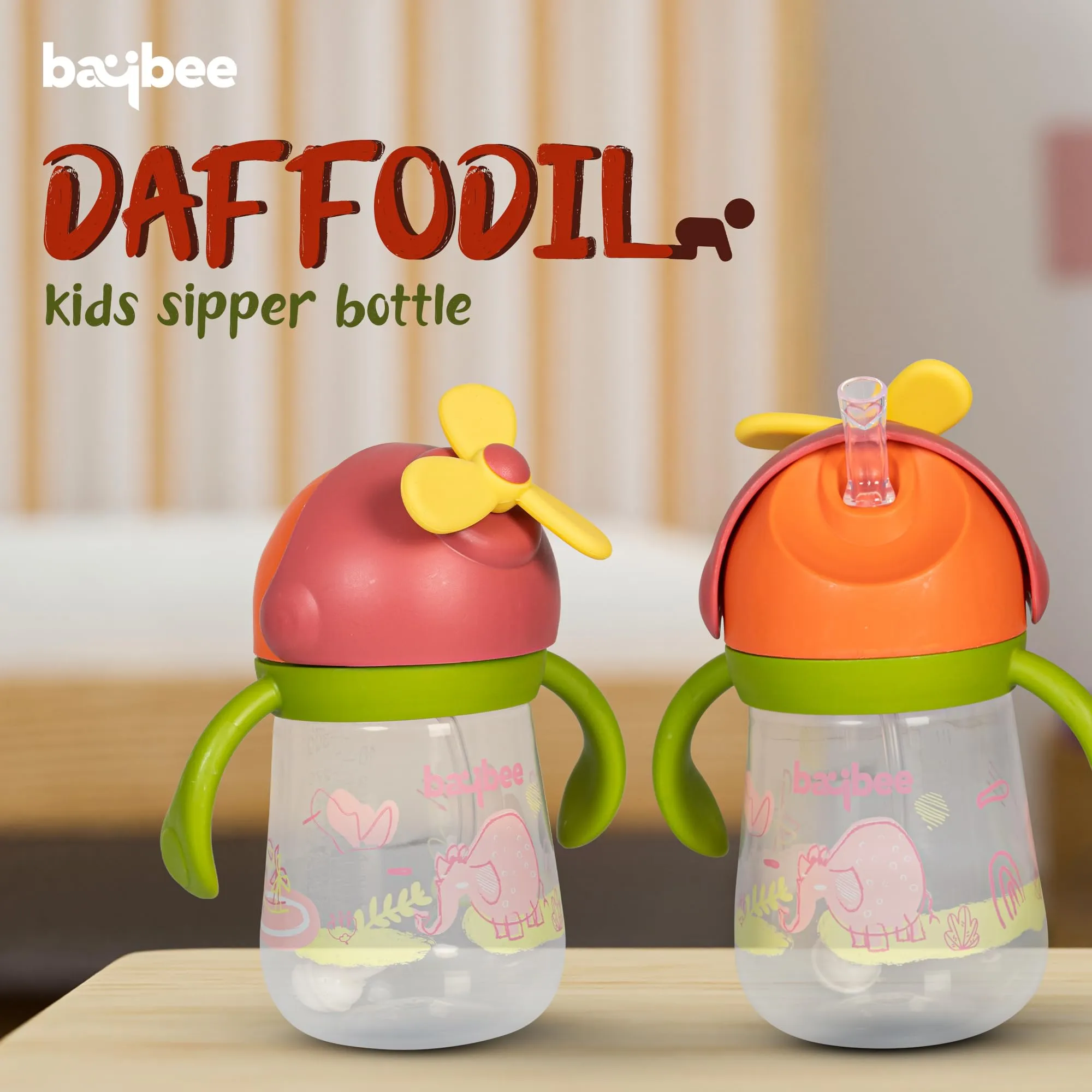 Daffodil Baby Sipper Water Bottle for Kids - 330 ml