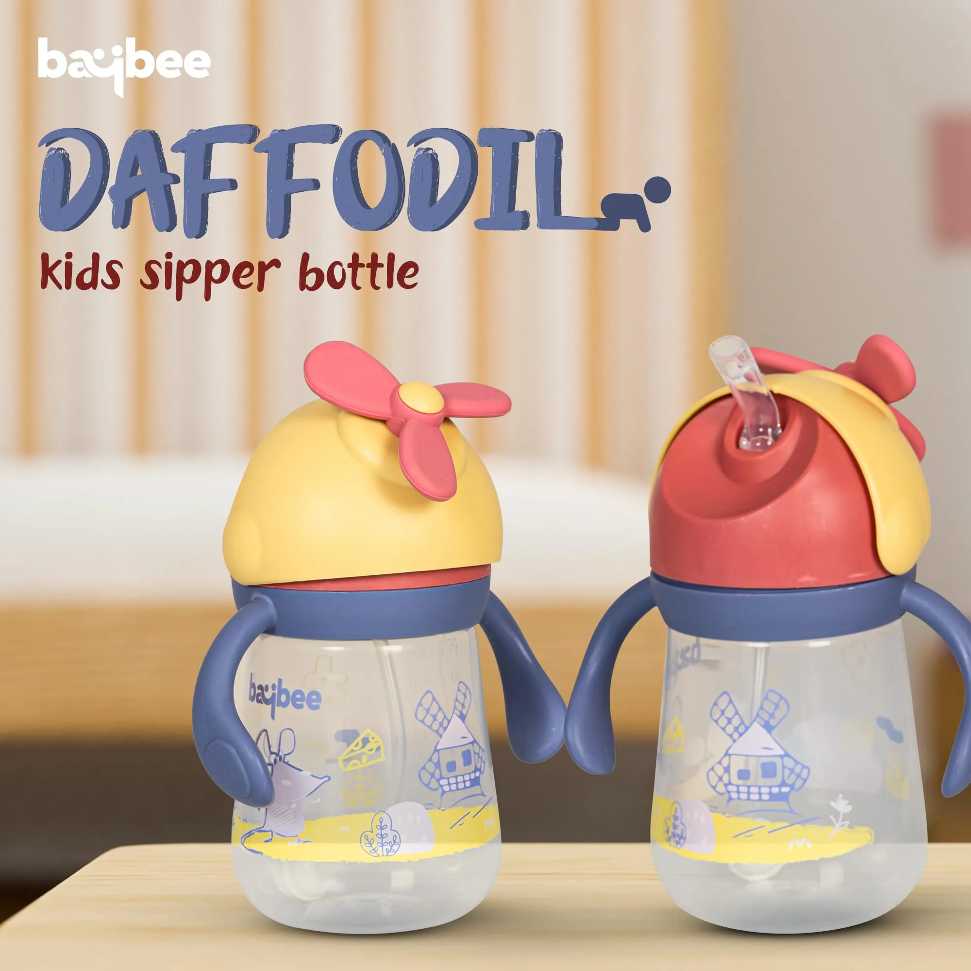 Daffodil Baby Sipper Water Bottle for Kids - 330 ml