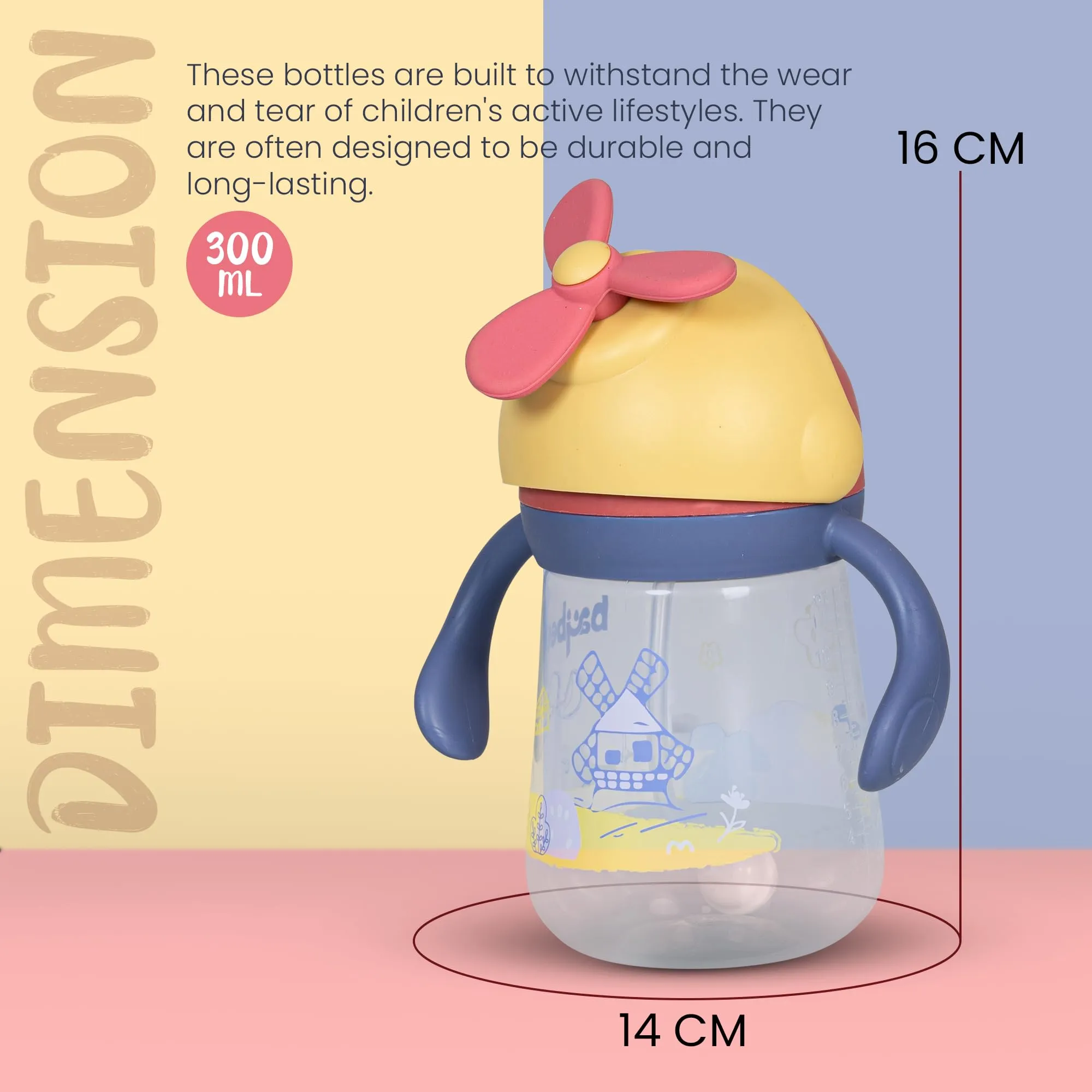 Daffodil Baby Sipper Water Bottle for Kids - 330 ml
