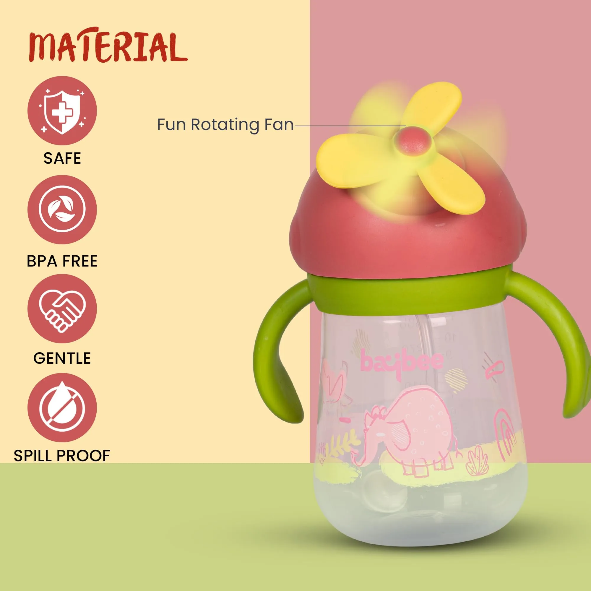 Daffodil Baby Sipper Water Bottle for Kids - 330 ml