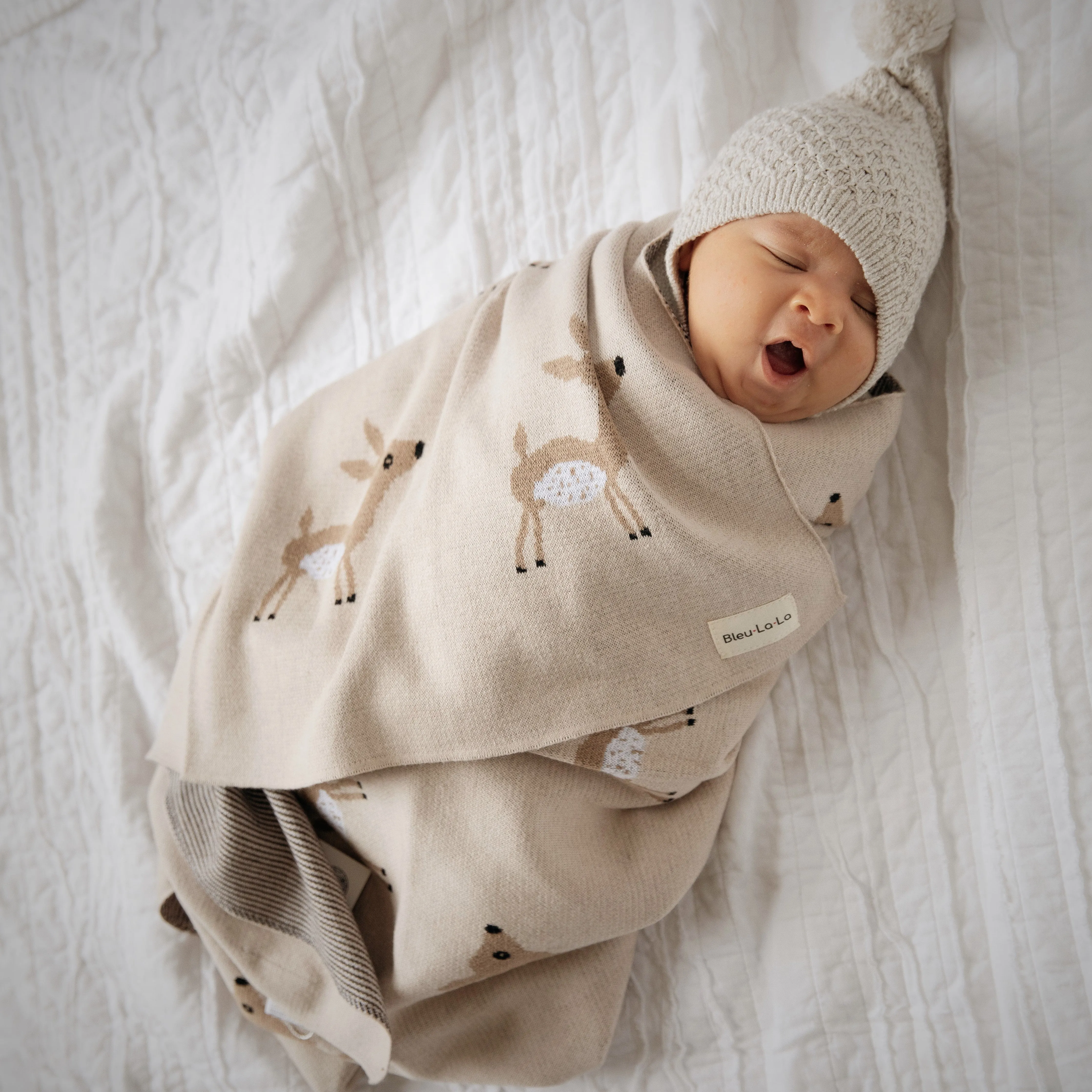 Deer Knit Baby Blanket