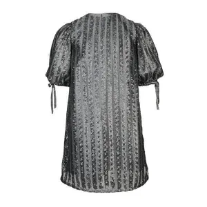 DIM GREY SEQUENCE NET A-LINE DRESS