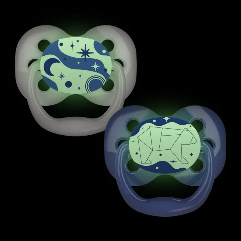 Dr. Brown’s™ Advantage™ Glow-in-the-Dark Pacifiers - Stage-1 (0-6 months) - Blue