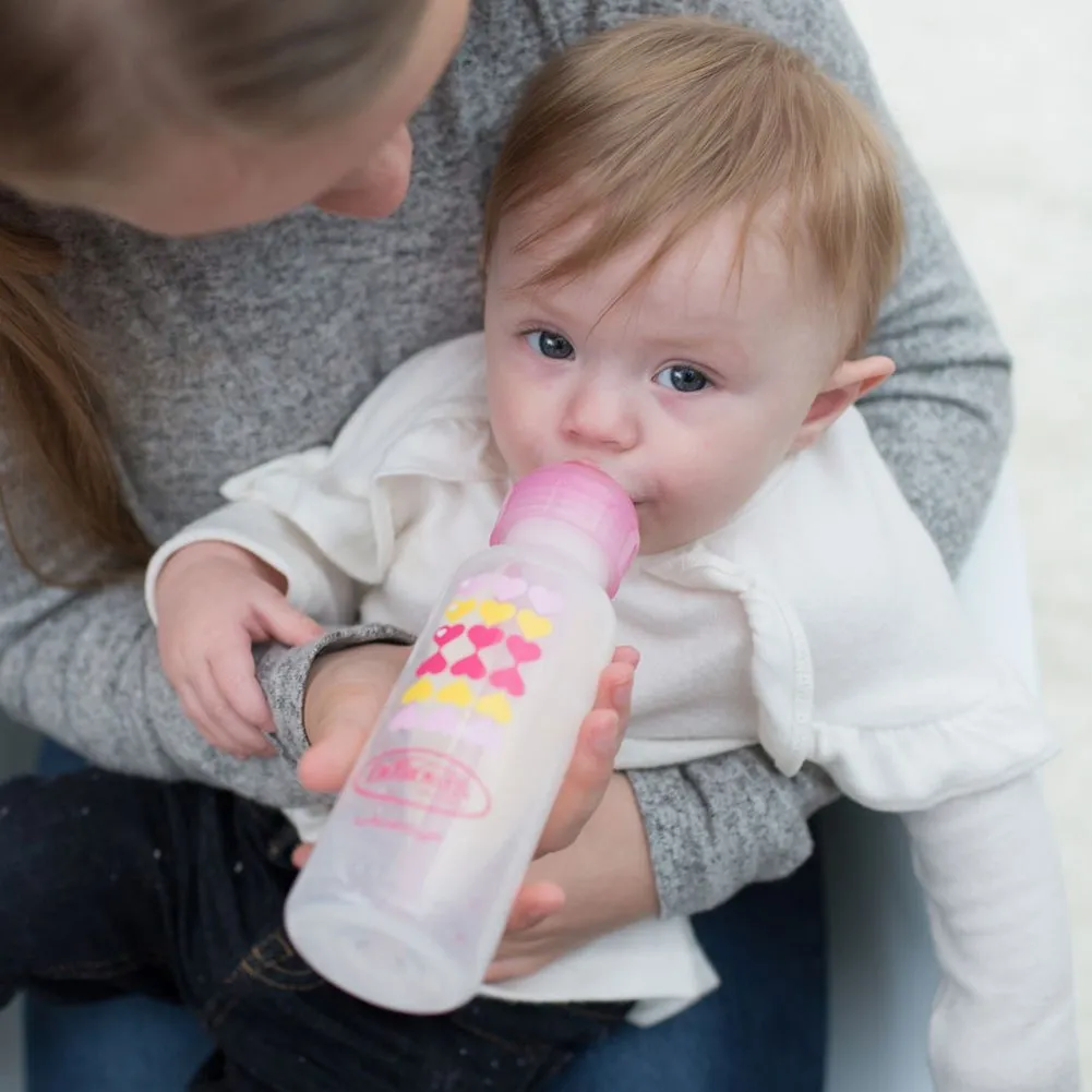 Dr. Brown's Natural Flow Anti-Colic Options  Narrow Sippy Bottle - Pink Hearts (8 oz)