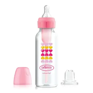Dr. Brown's Natural Flow Anti-Colic Options  Narrow Sippy Bottle - Pink Hearts (8 oz)
