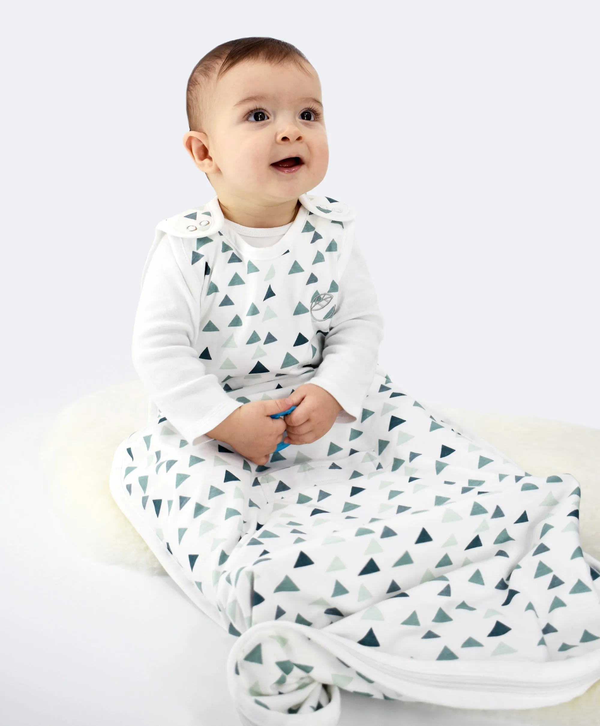 Ecolino® Adjustable Baby Sleep Bag, 100% Organic Cotton, Universal Size: 2 Months - 2 Years, Triangle