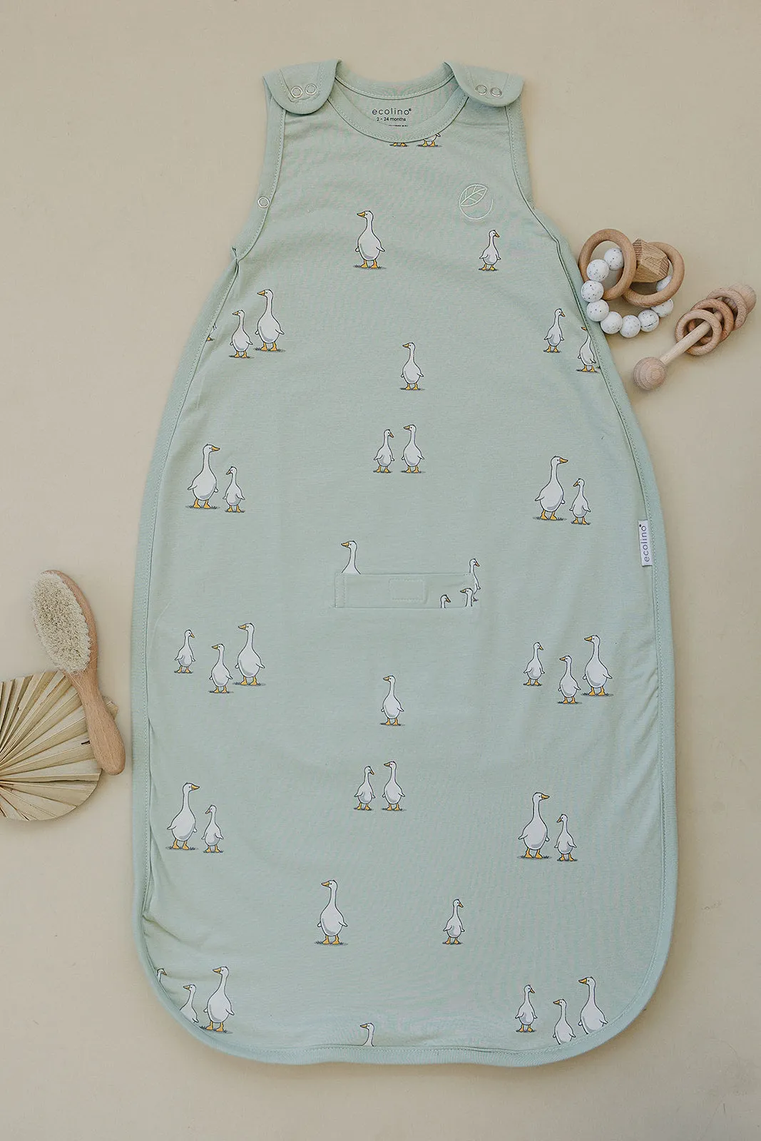 Ecolino® Adjustable Baby Sleep Bag, Organic Cotton, Universal Size: 2 Months - 2 Years, Goose