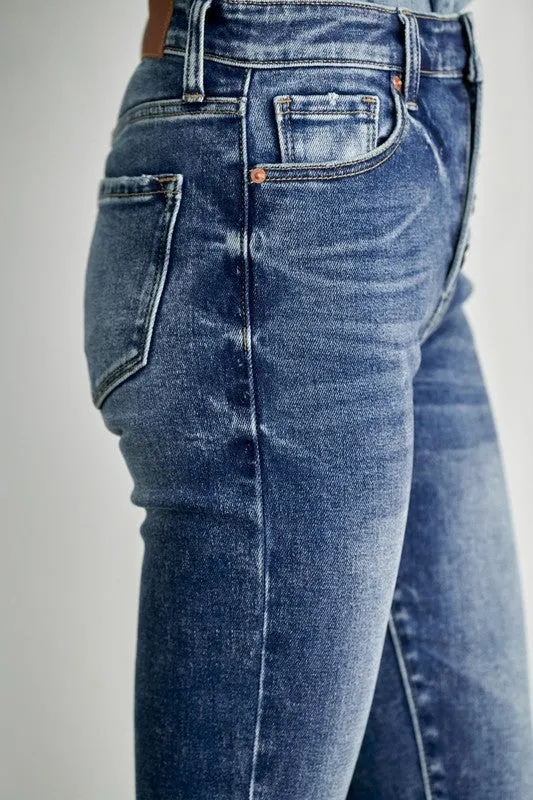 Eliana High Rise Exposed Button Skinny Jeans