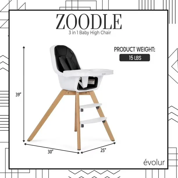 Evolur Zoodle 3-in-1 High Chair