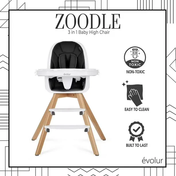 Evolur Zoodle 3-in-1 High Chair