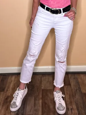 Flying Monkey Optic White Straight Leg Jeans