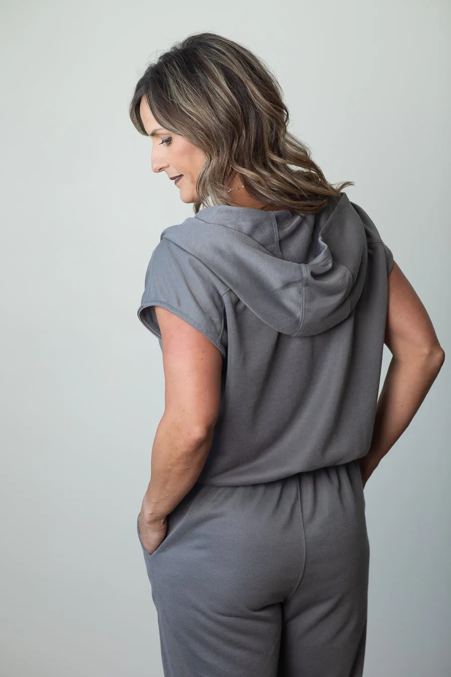French Terry Hooded Jumpsuit