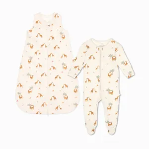 Giraffe Print Front Opening Bedtime Set 1.5 TOG