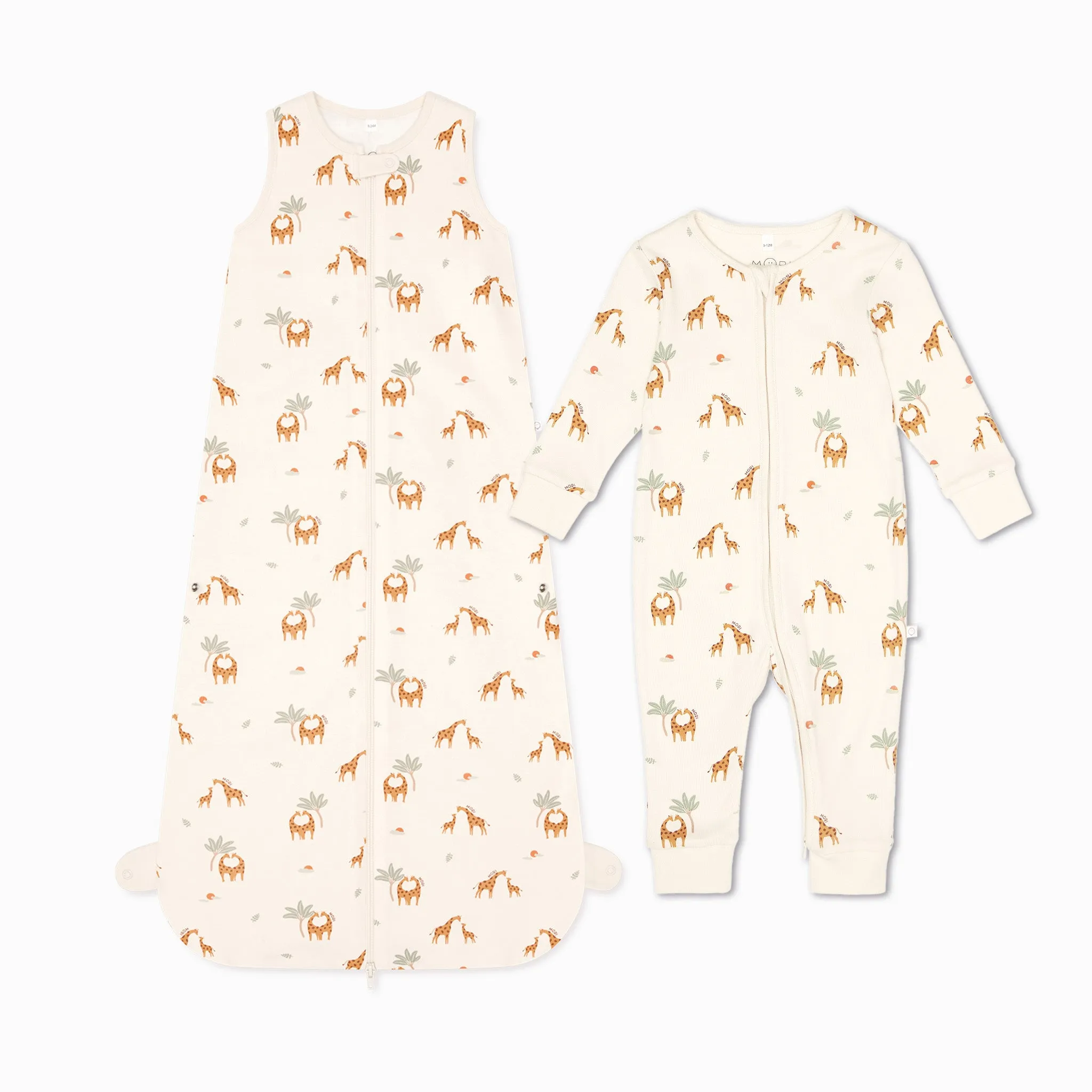 Giraffe Print Front Opening Bedtime Set 1.5 TOG