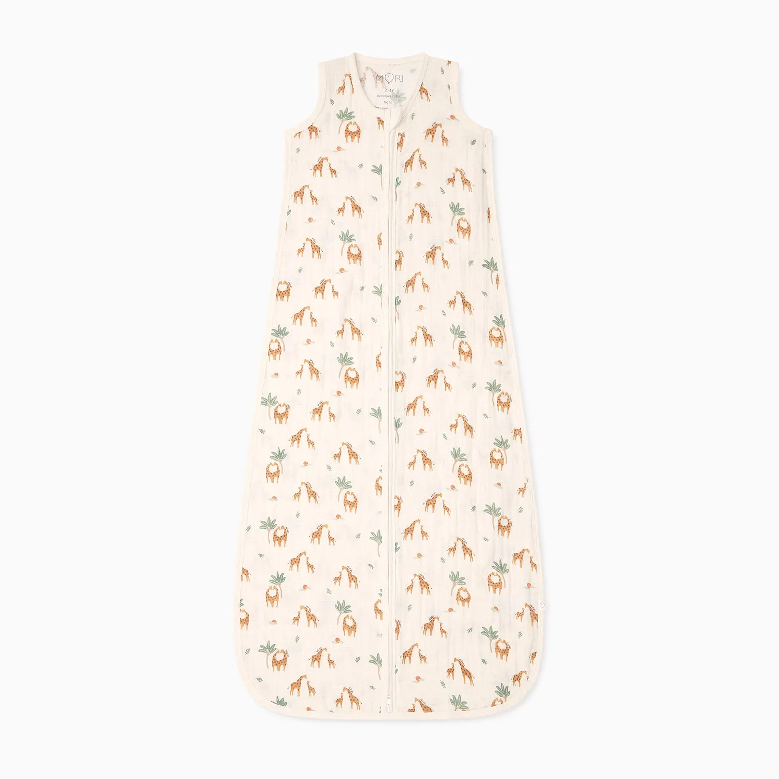 Giraffe Print Muslin Front Opening Sleep Sack 0.5 TOG