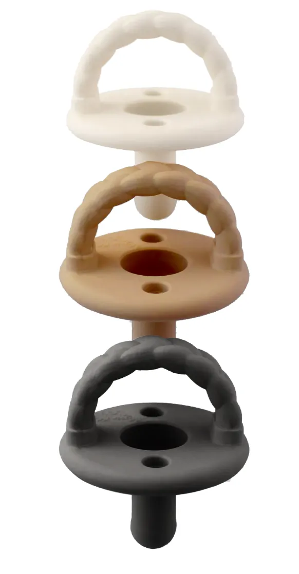 Itzy Ritzy Sweetie Soother Silicone Pacifier 3pk Coffee   Cream