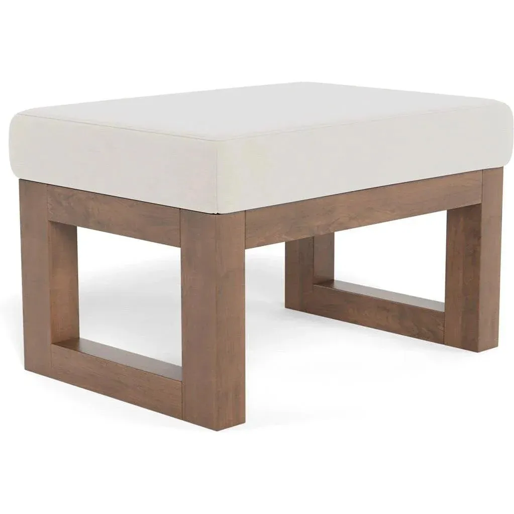 Joya Rocker with Ottoman (Premium European Fabric)- Stone Velvet / Walnut Base