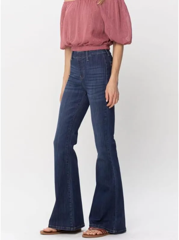 Judy Blue Hi Waist Pull On Flares