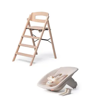 KAOS Klapp Highchair and Newborn Baby Seat Set - Beech