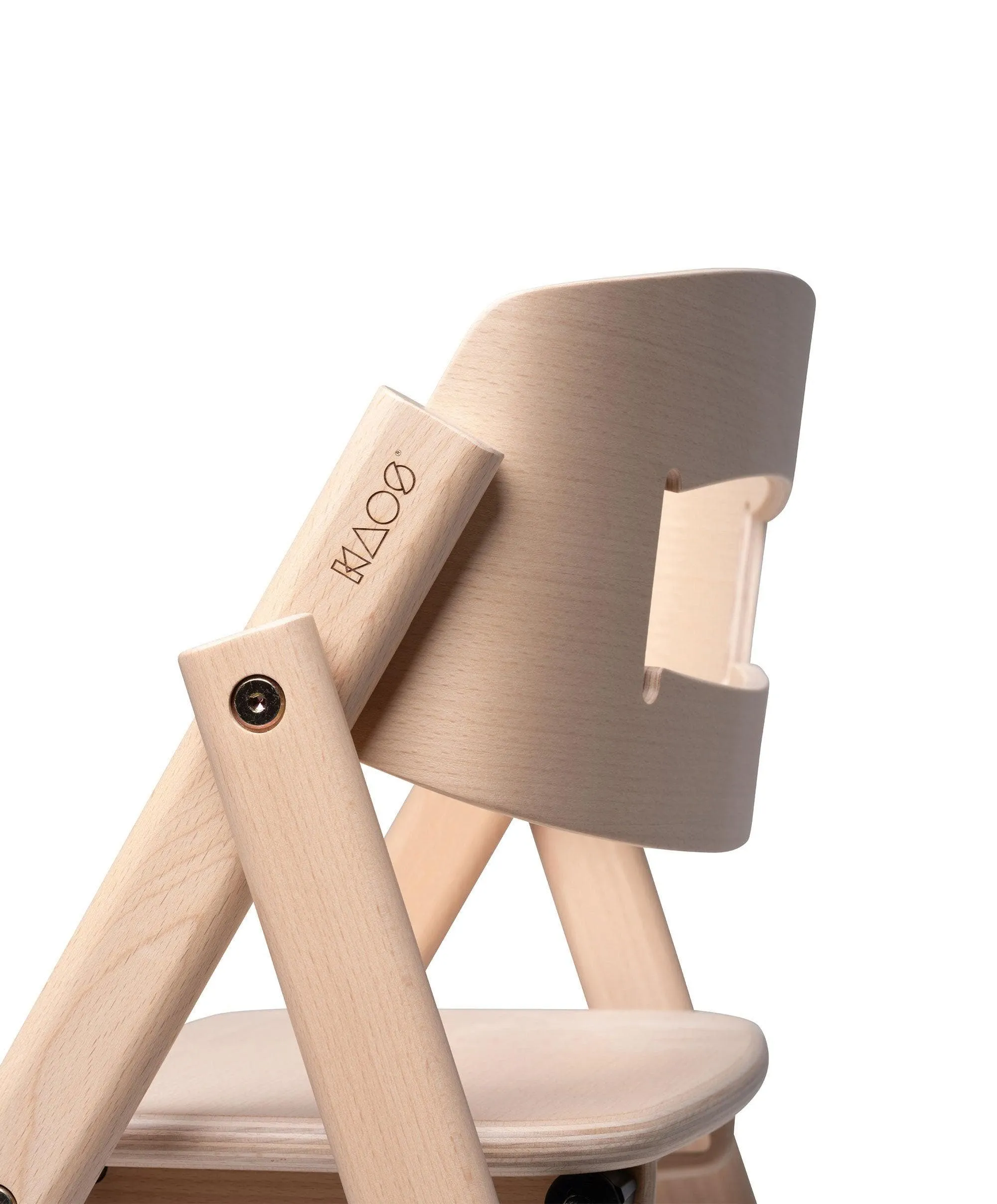 KAOS Klapp Highchair Bundle with Safety Rail, Tray & Harness – Beech