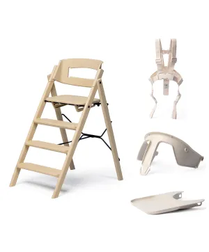 KAOS Klapp Recycled Highchair Bundle with Safety Rail, Tray & Harness – Desert Sand