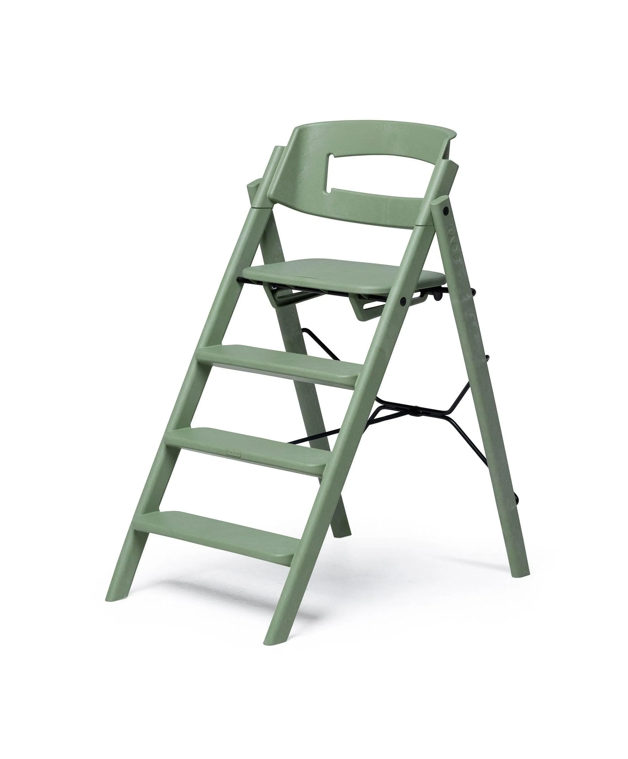 KAOS Klapp Recycled Highchair Bundle with Safety Rail, Tray & Harness – Mineral Green