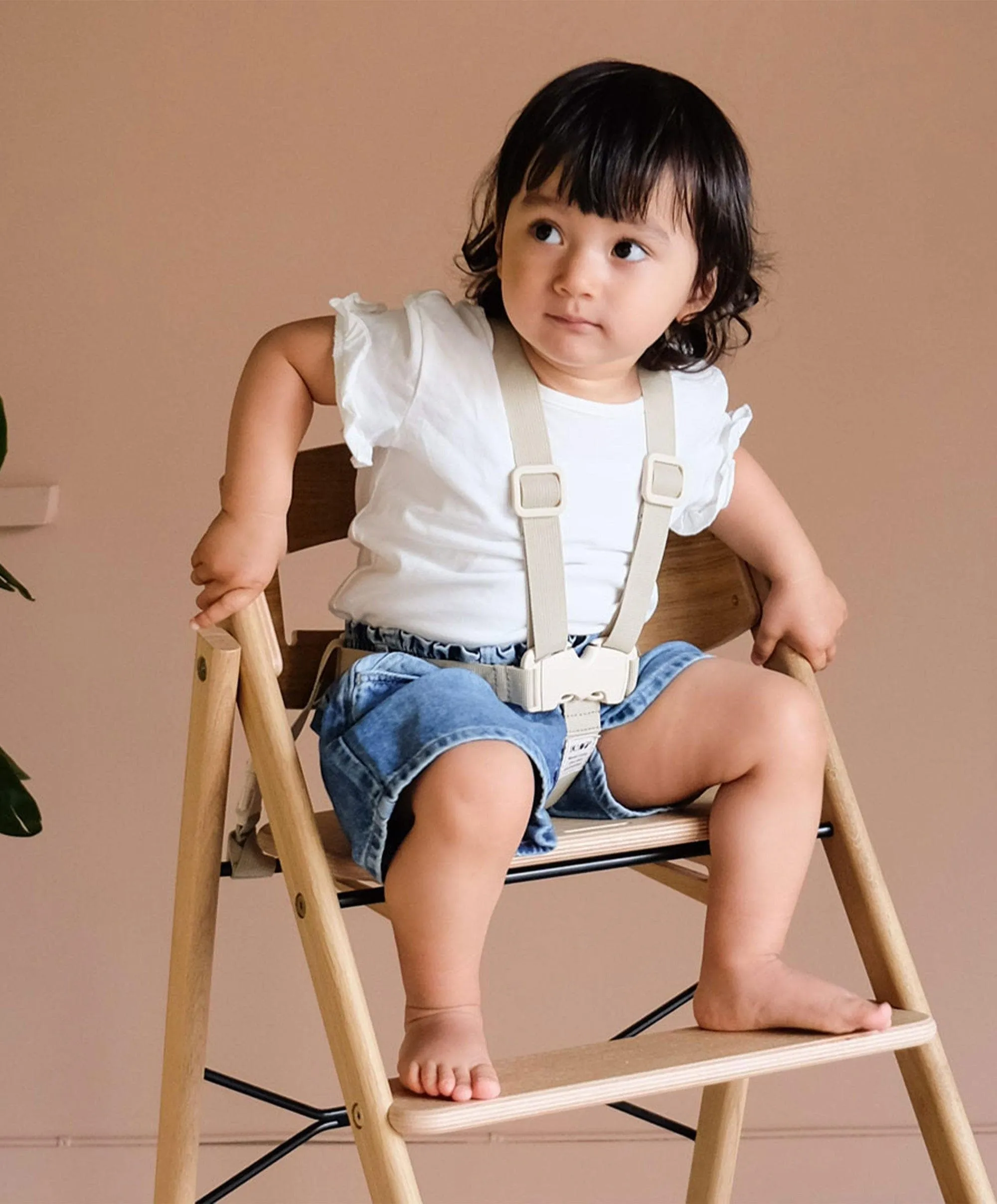 KAOS Klapp Recycled Highchair Bundle with Safety Rail, Tray & Harness – Mineral Green