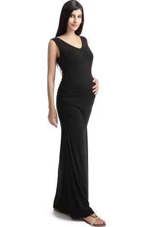 Kimi   Kai Maternity "Jane" Lace Back Maxi Dress
