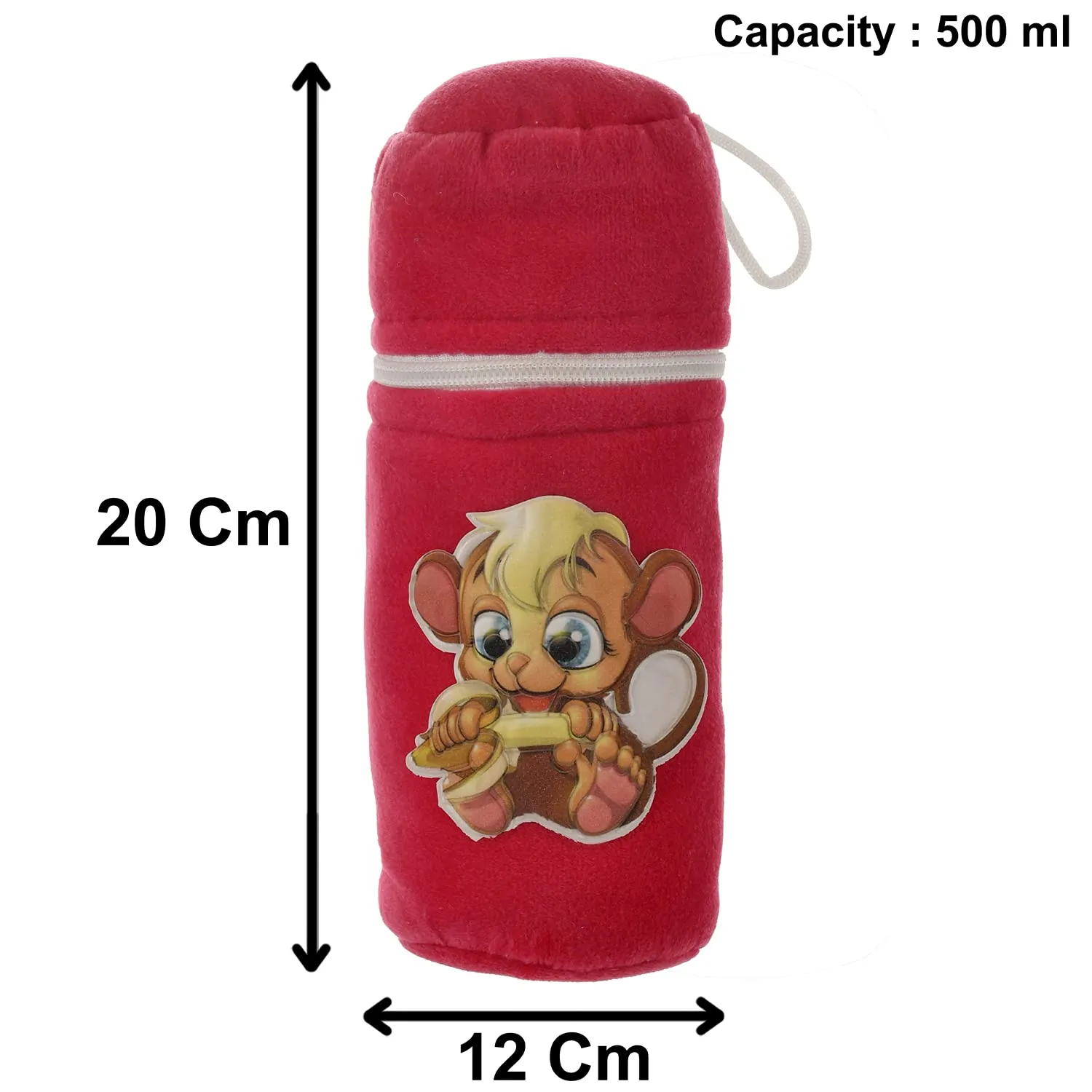 Kuber Industries Cartoon Printed Velvet Newborn Baby Feeding Bottle Cover, Pack of 2 (Pink)