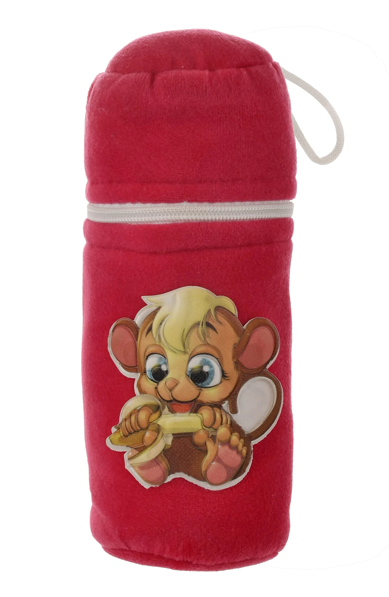 Kuber Industries Cartoon Printed Velvet Newborn Baby Feeding Bottle Cover, Pack of 2 (Pink)