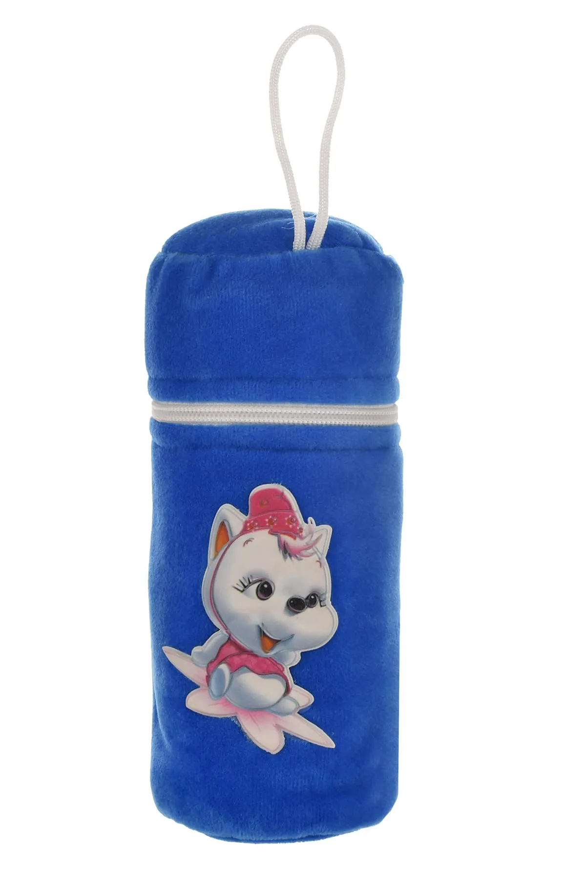 Kuber Industries Cartoon Printed Velvet Newborn Baby Feeding Bottle Cover, Pack of 3 (Blue)