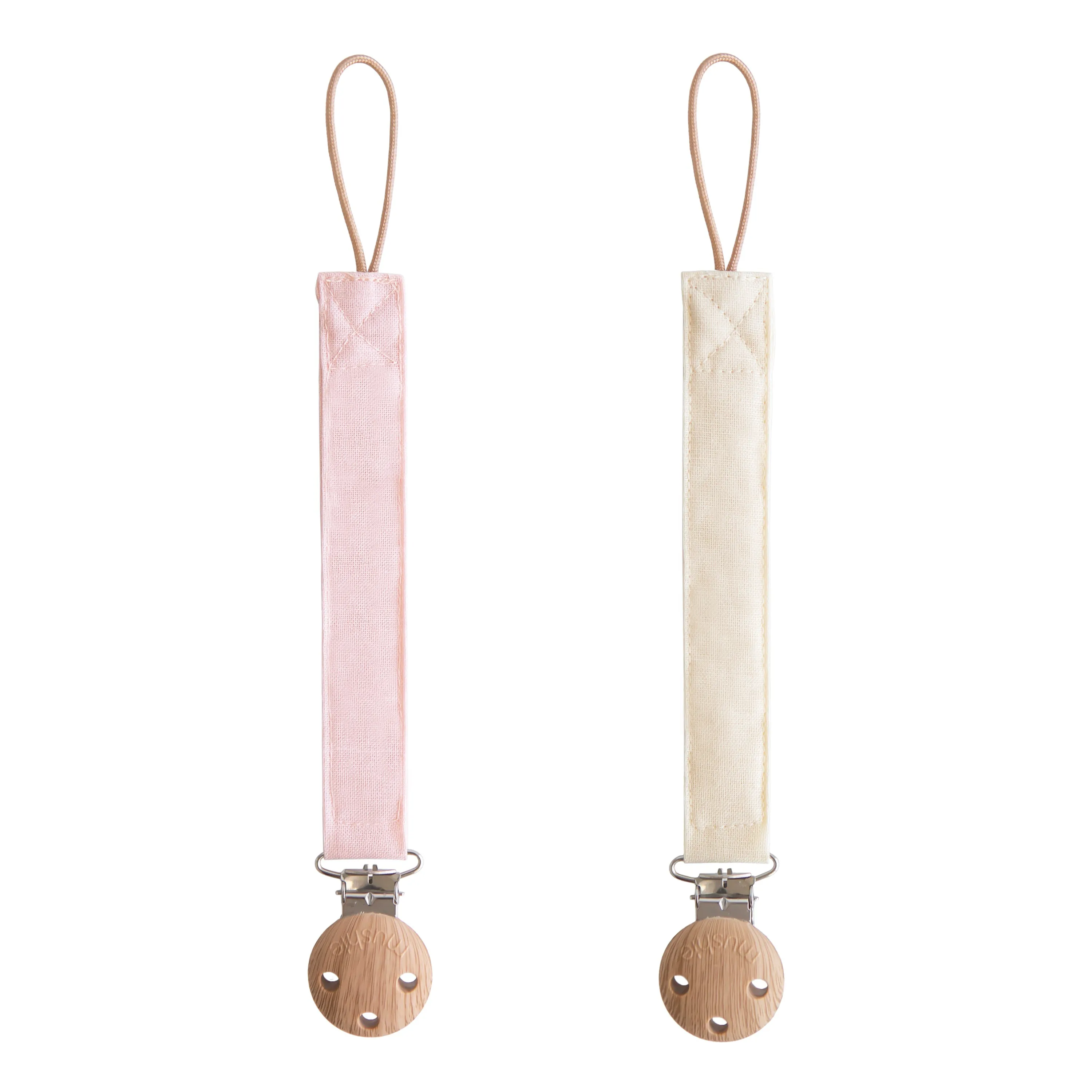 Linen Pacifier Clip 2-pack