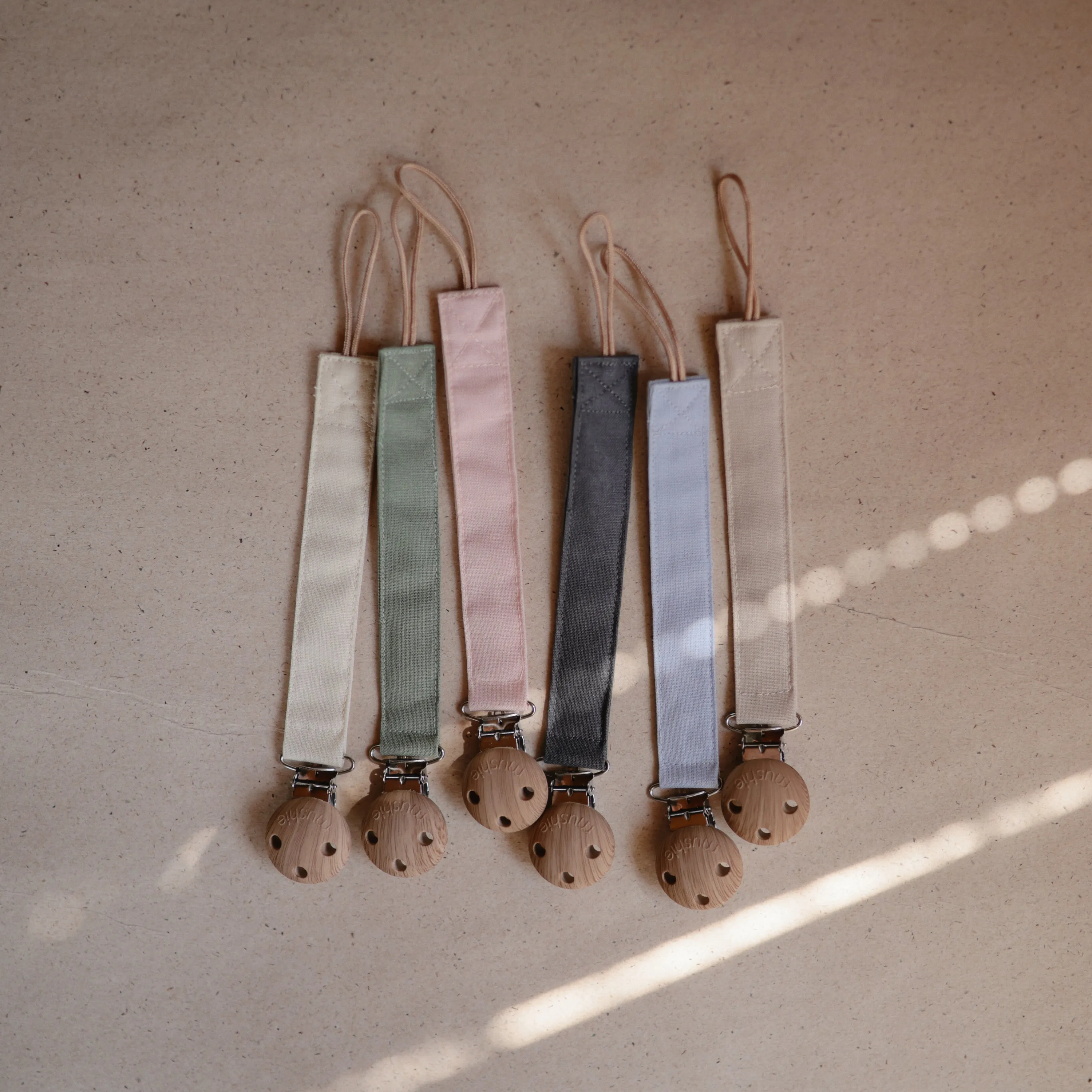 Linen Pacifier Clip 2-pack