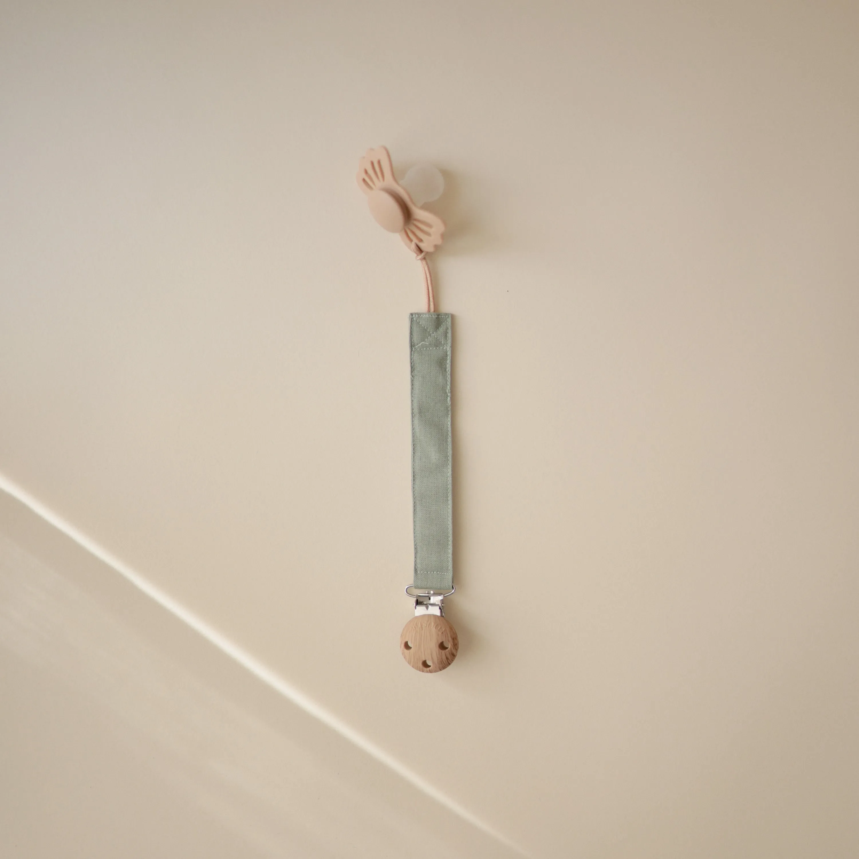 Linen Pacifier Clip 2-pack