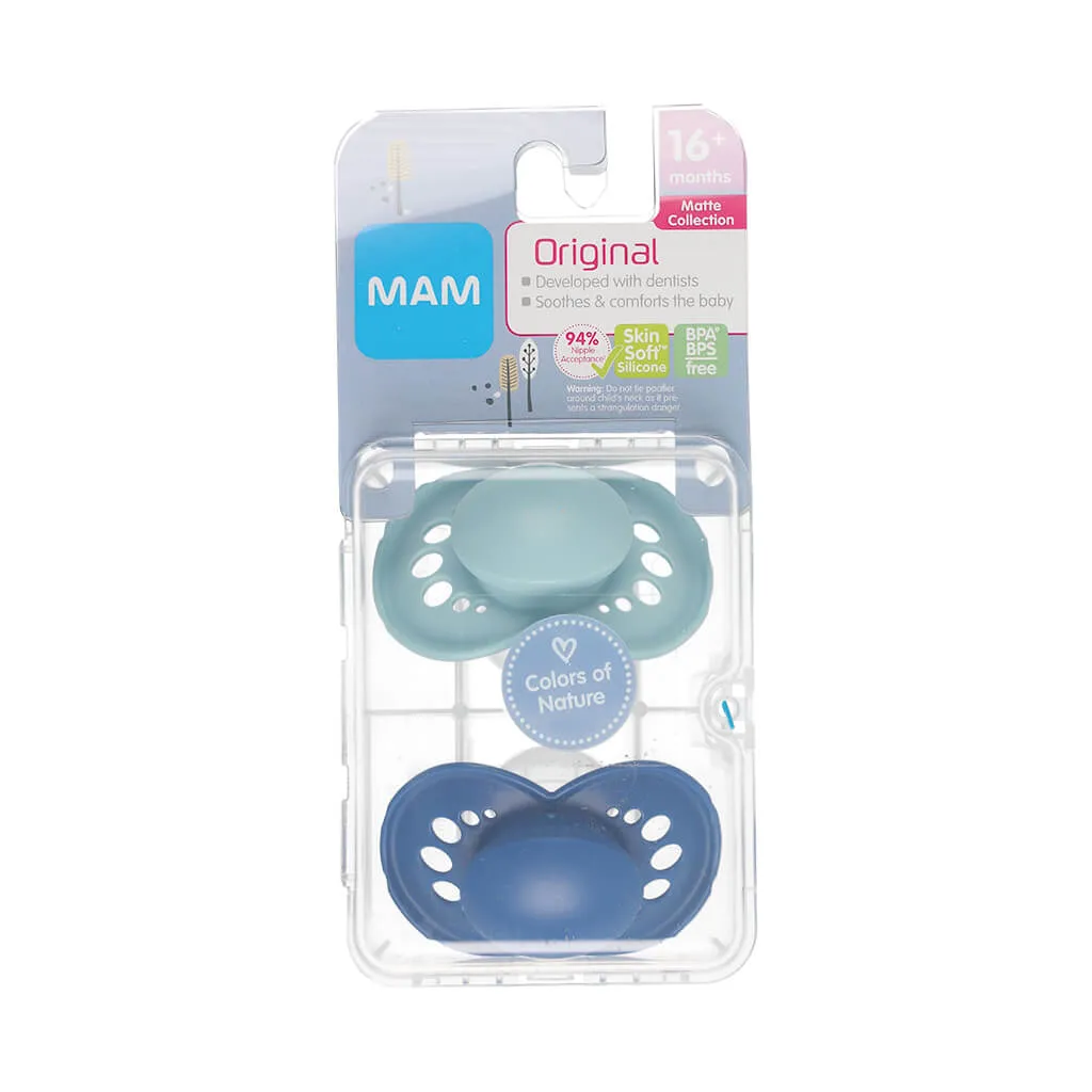 Matte Silicone Pacifier Sage/Navy