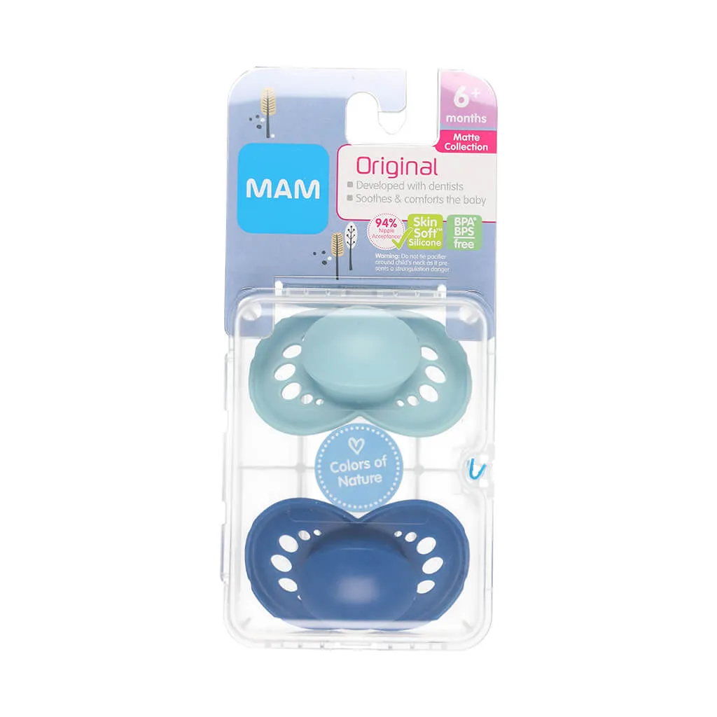 Matte Silicone Pacifier Sage/Navy
