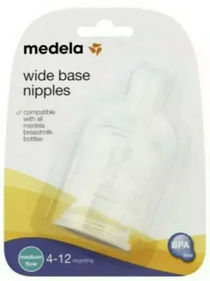 Medela® Wide Base Nipple, Medium Flow (3 Count)